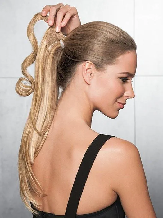 18" Simply Straight Wrap-around Pony Hairpiece by Hairdo | Heat Friendly Synthetic | Clearance Sale Open Box (Unworn - Like New)