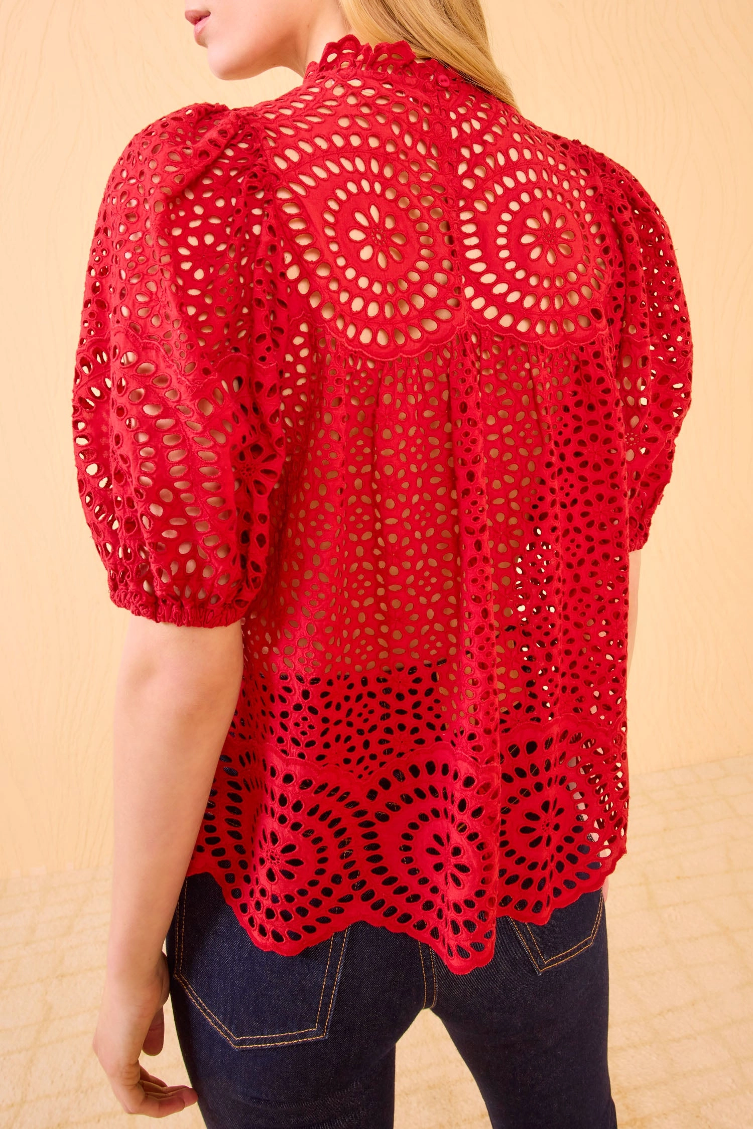 Arda Puff Short Sleeve Blouse - Henna