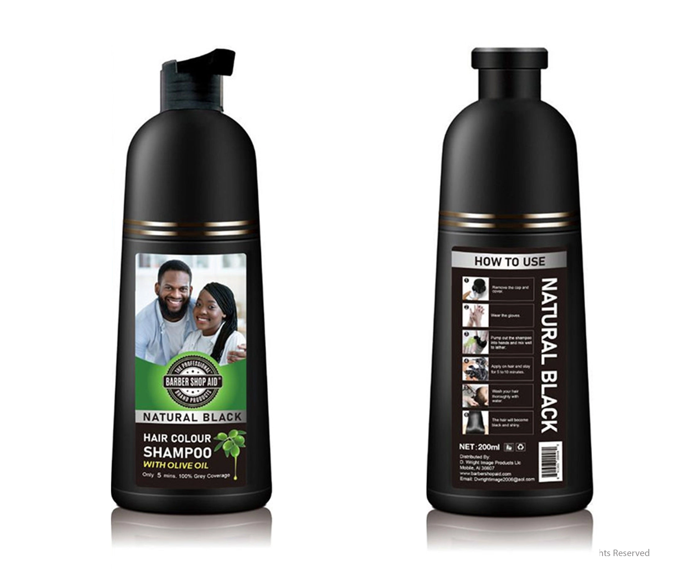 BARBER SHOP AID HAIR COLOR SHAMPOO WITH OLIVE OIL 6oz
