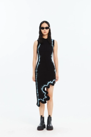 BROOKLYN ECO TIE DYE WAVY ASYMMETRIC DRESS