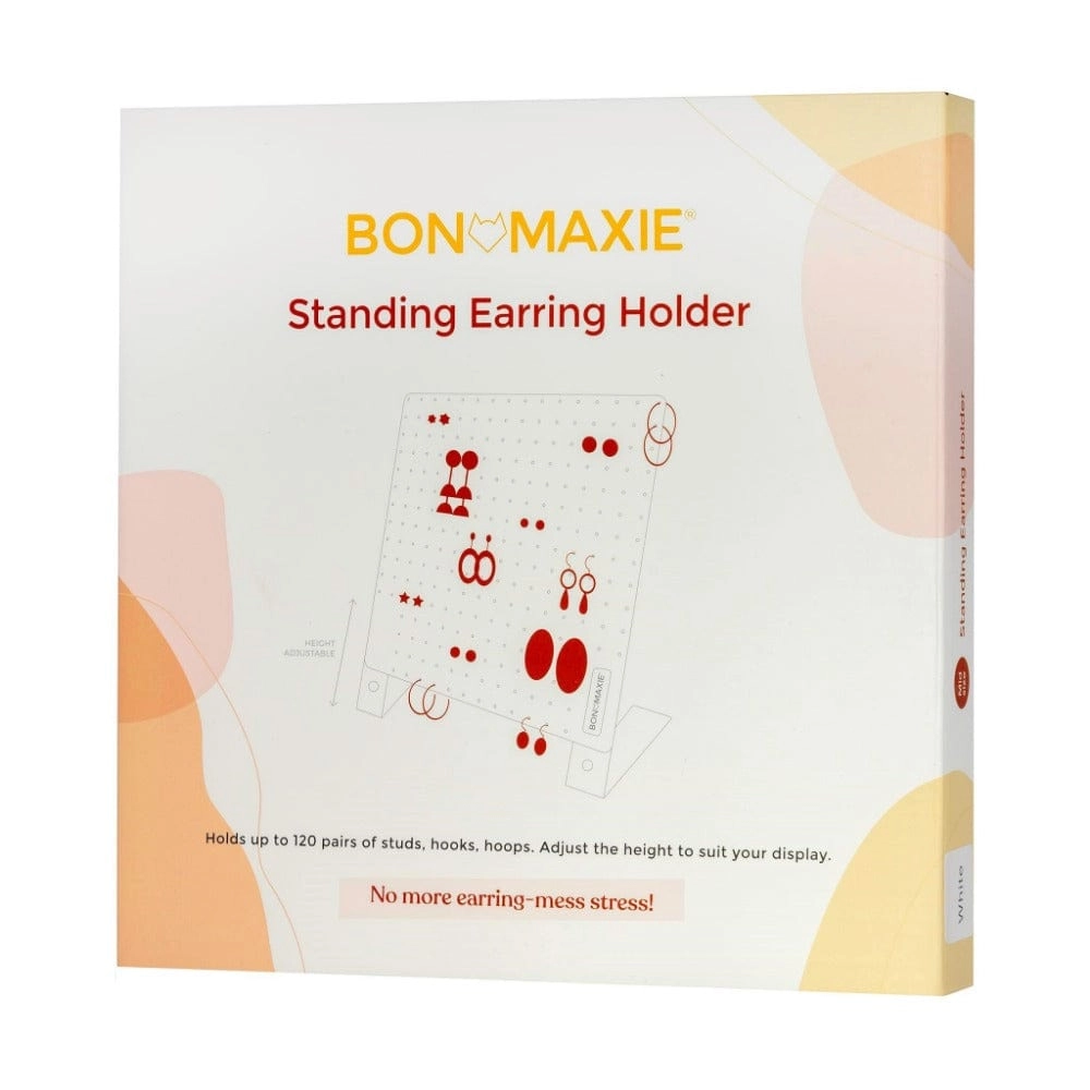 Classic Earring Holder -- White - Up to 120 Pairs