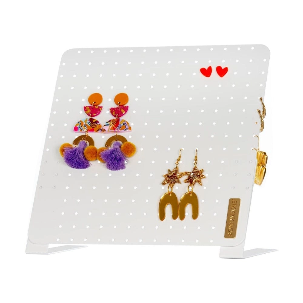 Classic Earring Holder -- White - Up to 120 Pairs