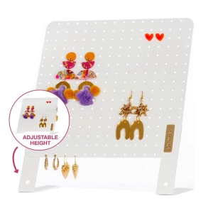 Classic Earring Holder -- White - Up to 120 Pairs