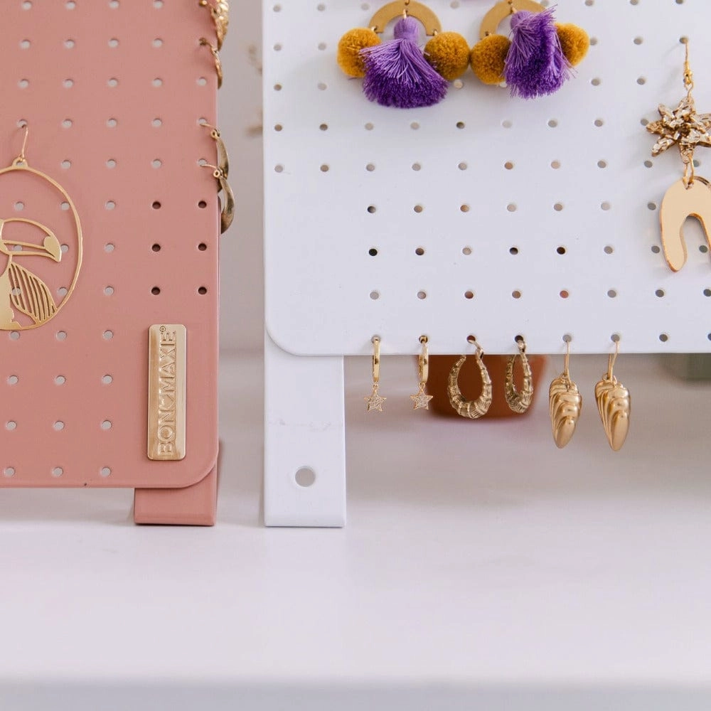 Classic Earring Holder -- White - Up to 120 Pairs