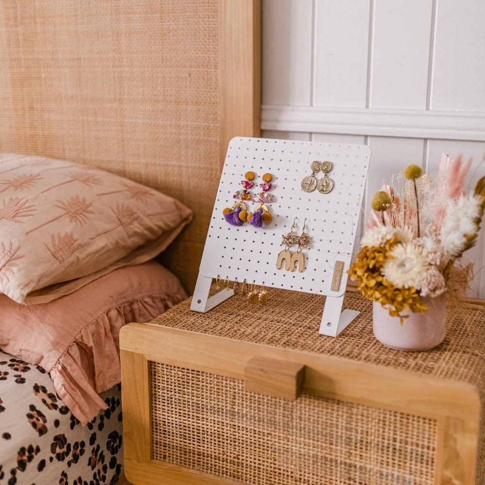 Classic Earring Holder -- White - Up to 120 Pairs
