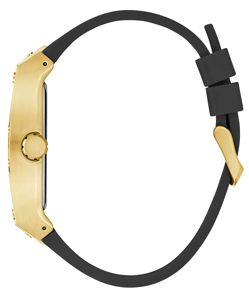 Guess Mens Black Gold Tone Multi-function Watch