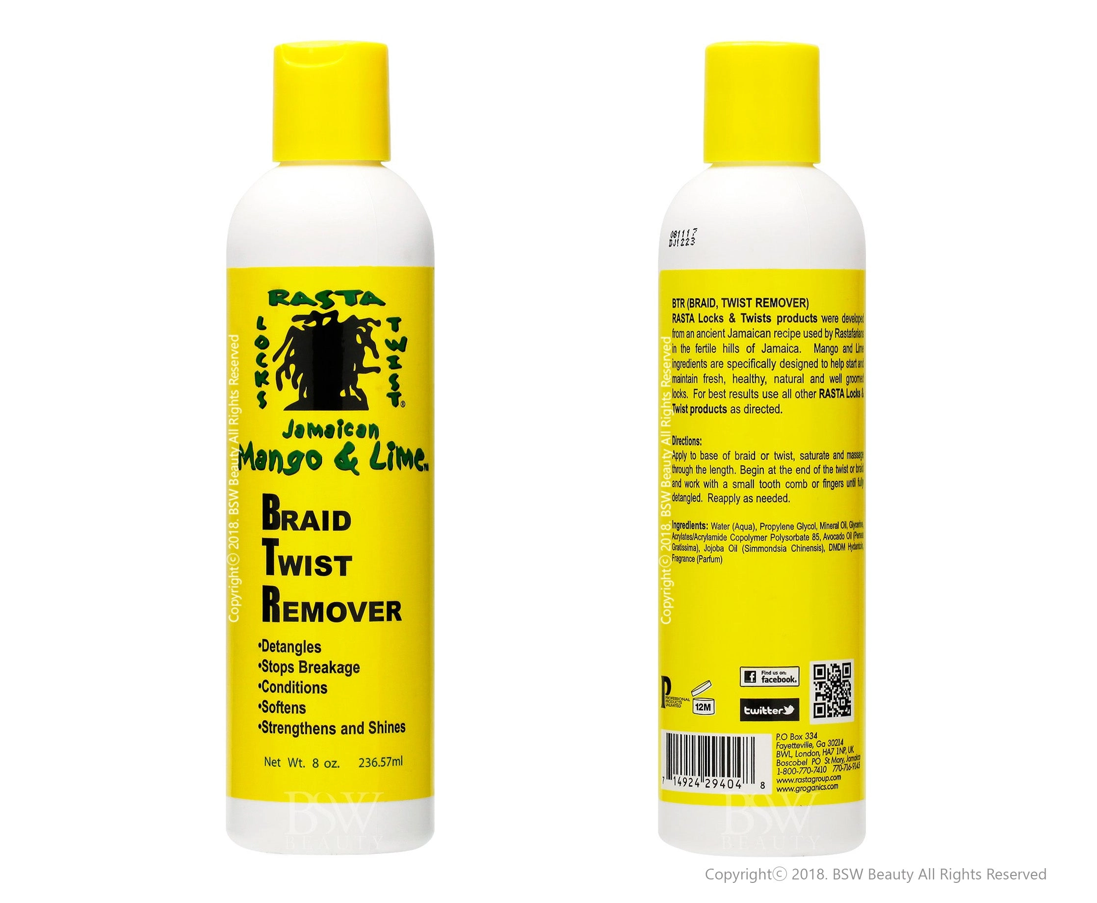 JAMAICAN MANGO & LIME BRAID TWIST REMOVER 8oz