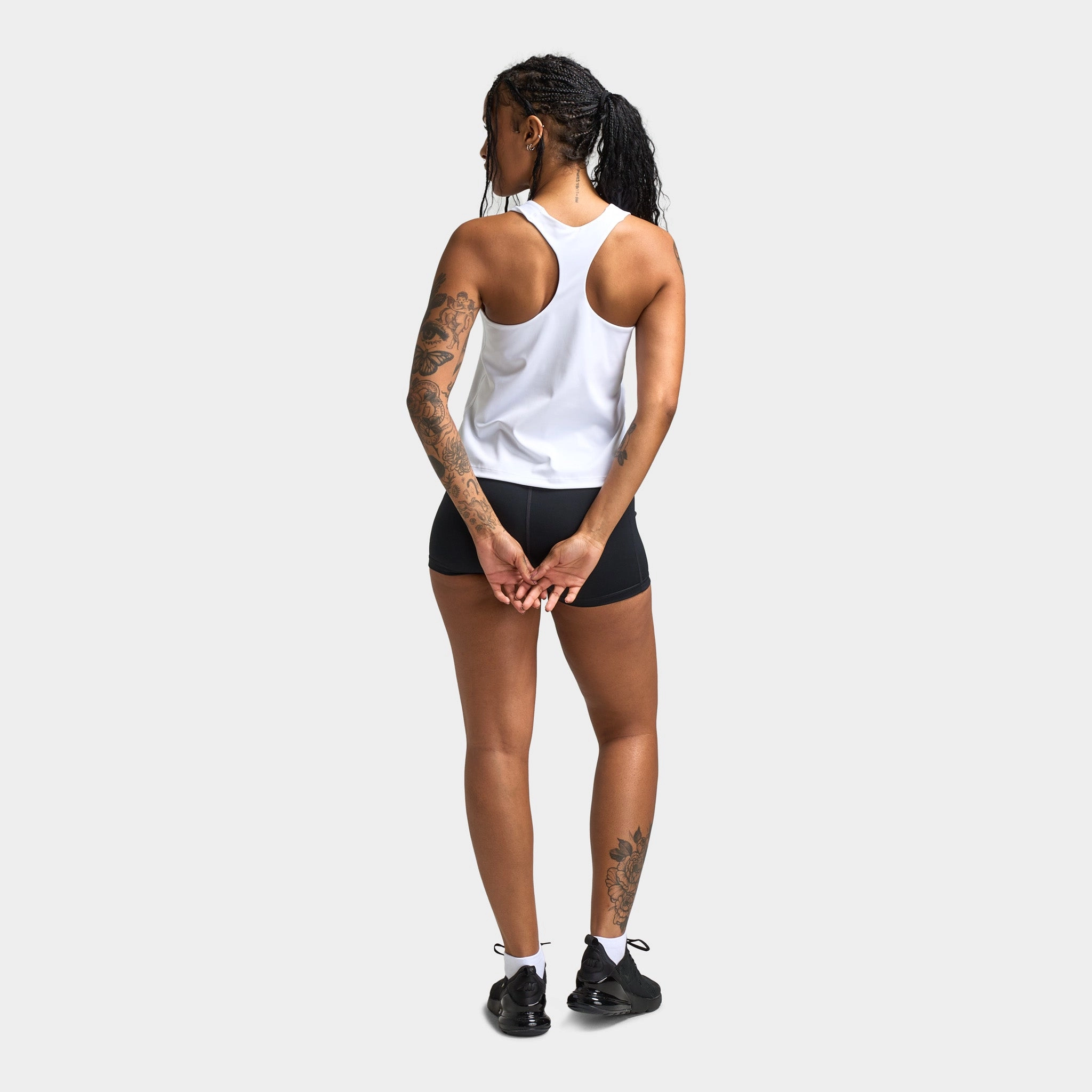 Nike Swoosh Women's Medium Support Padded Sports Bra Tank White / Stone Mauve - Black