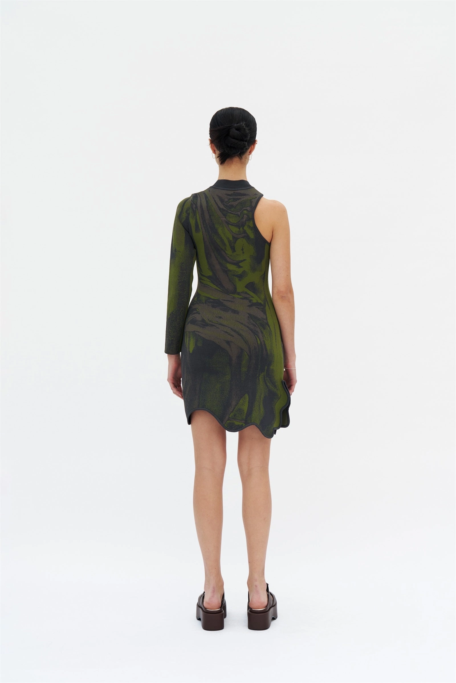 REX ONE SLEEVE WAVY DRESS