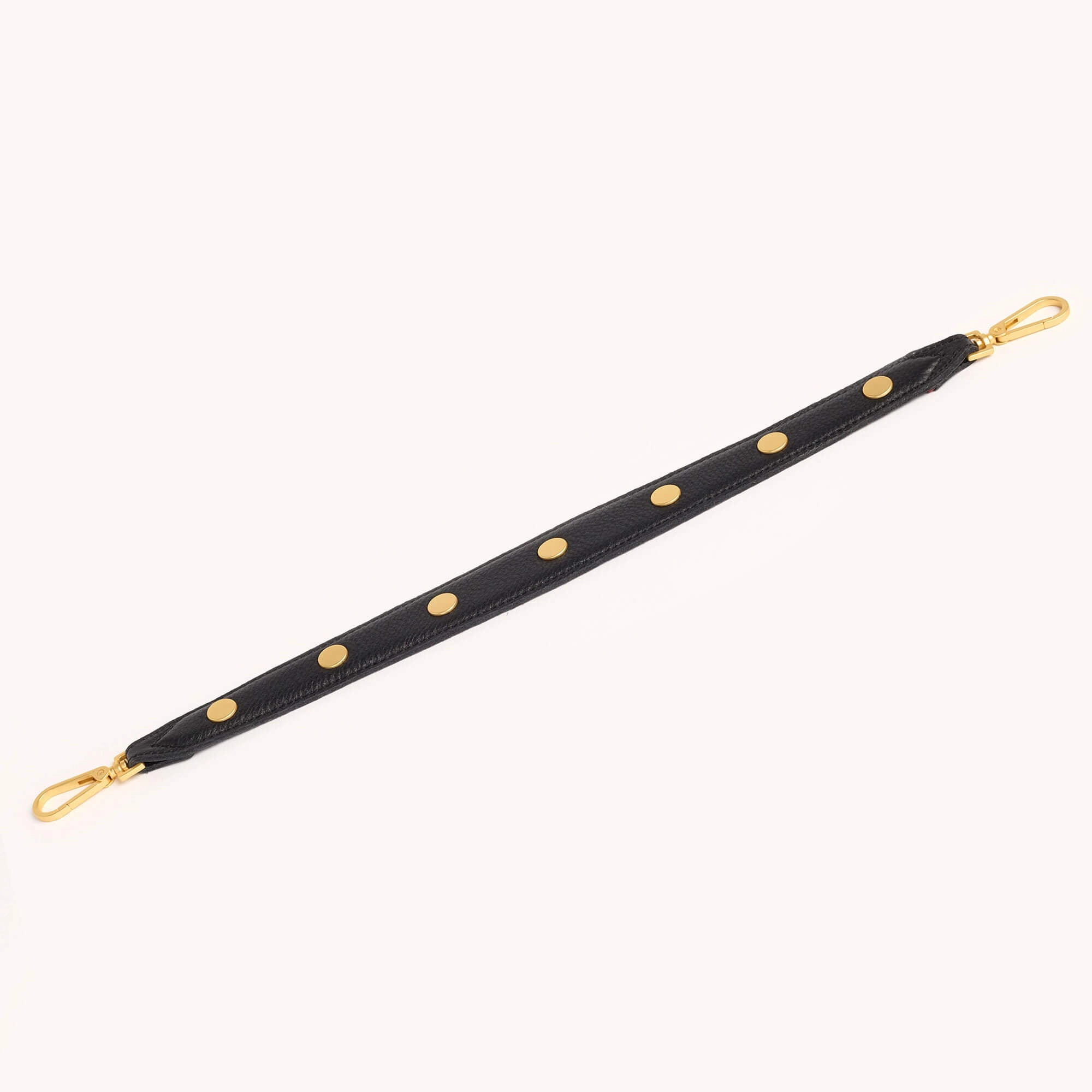 Riveted Shoulder Strap | Black Pebbled/Brushed Gold
