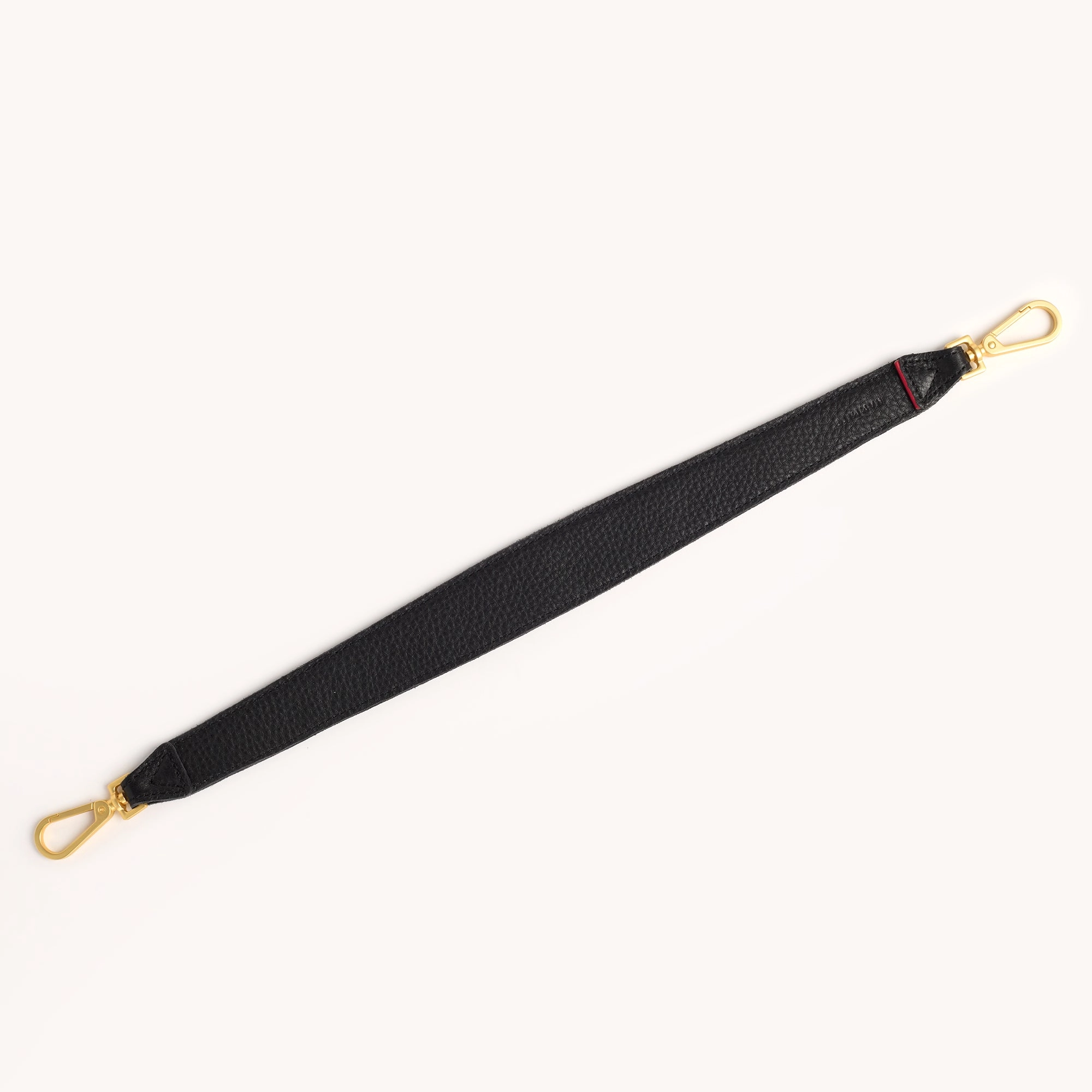 Riveted Shoulder Strap | Black Pebbled/Brushed Gold