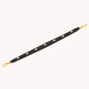 Riveted Shoulder Strap | Black Pebbled/Brushed Gold