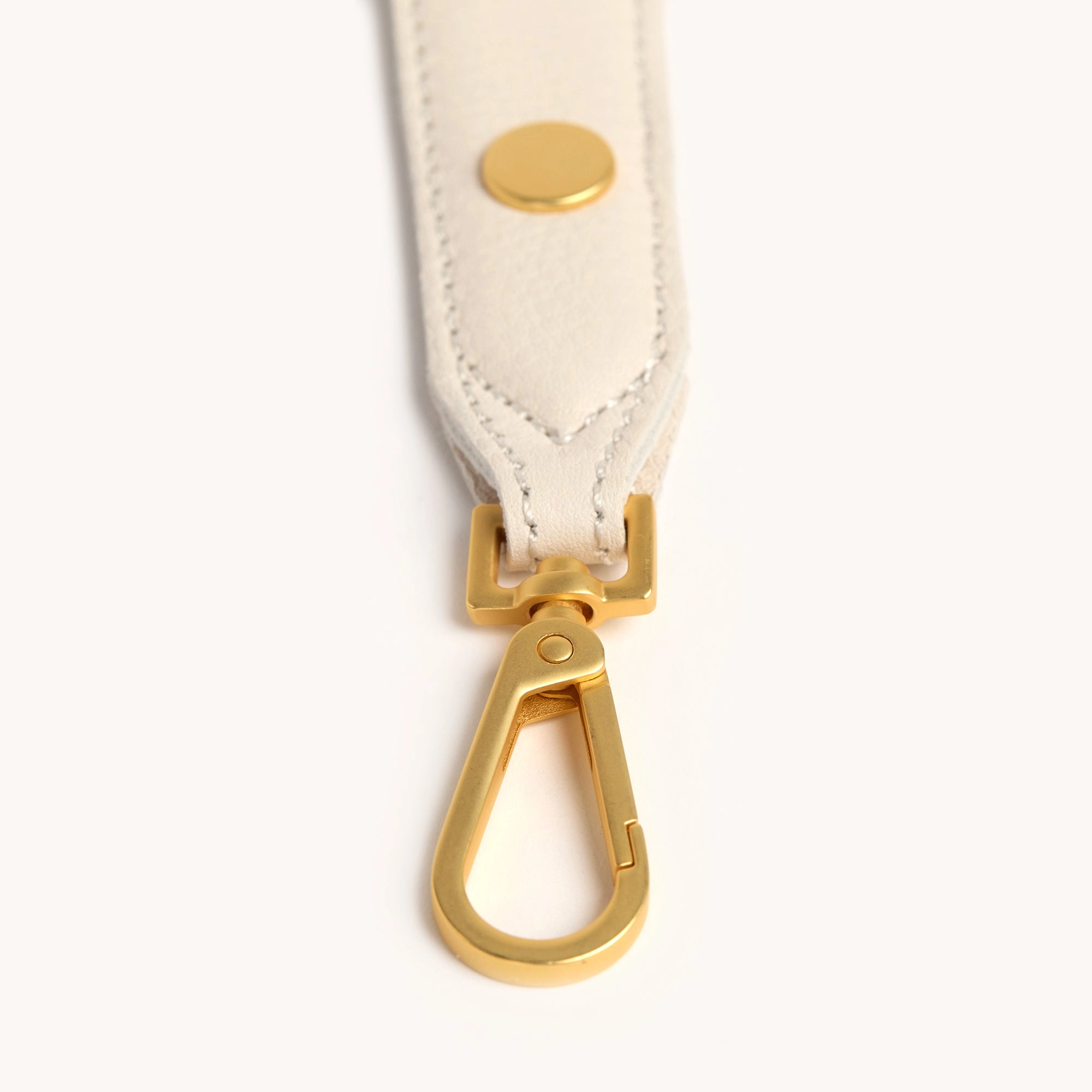 Riveted Shoulder Strap | Calla Lily White/Brushed Gold