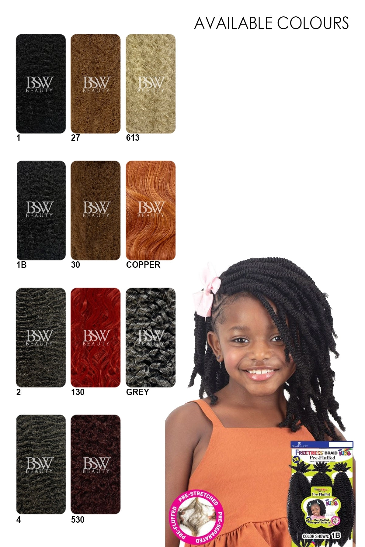 SHAKE N GO FREETRESS BRAID 3X PRE-FLUFFED POPPIN' TWIST 12"