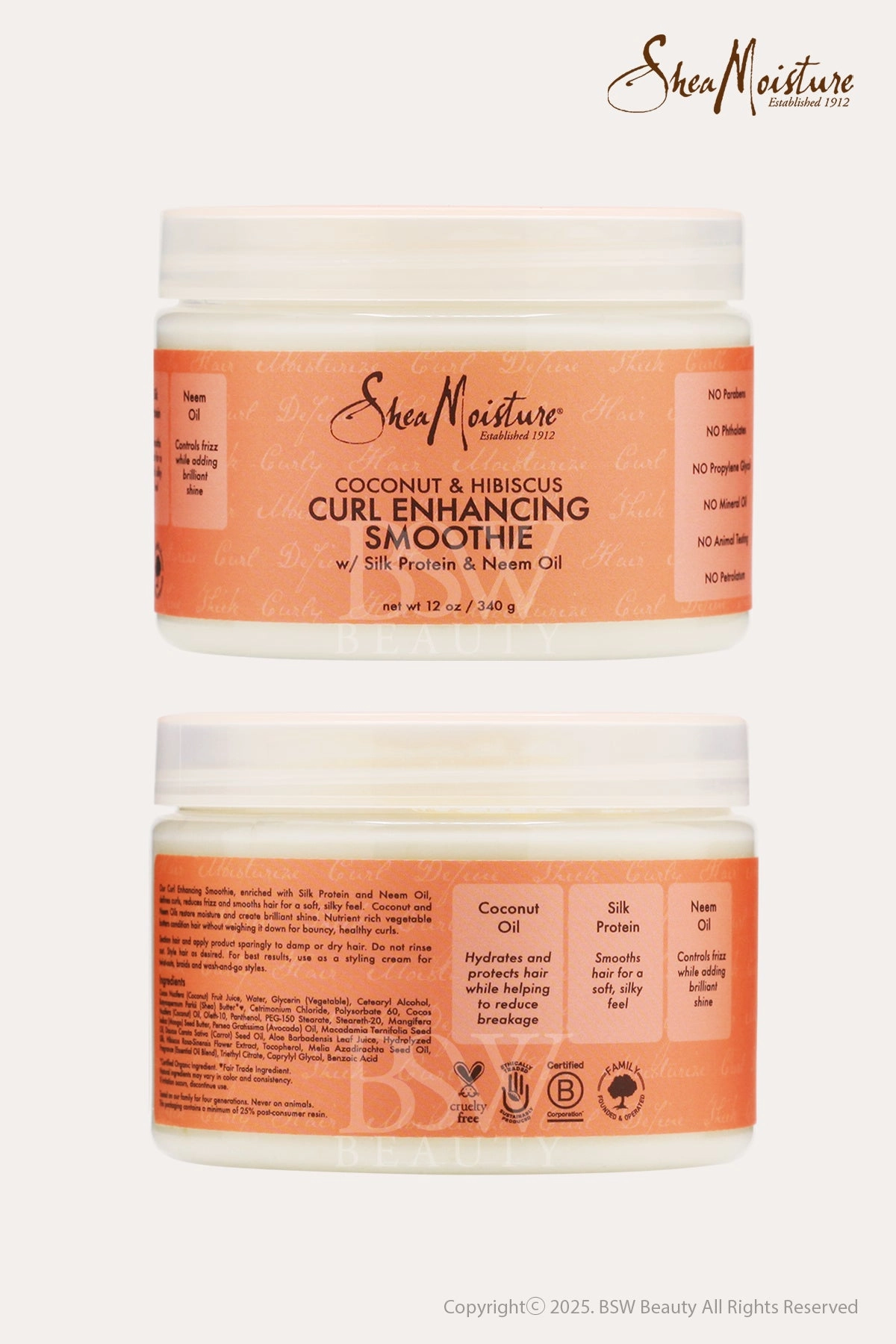 SHEA MOISTURE COCONUT & HIBISCUS CURL ENHANCING SMOOTHIE 12oz