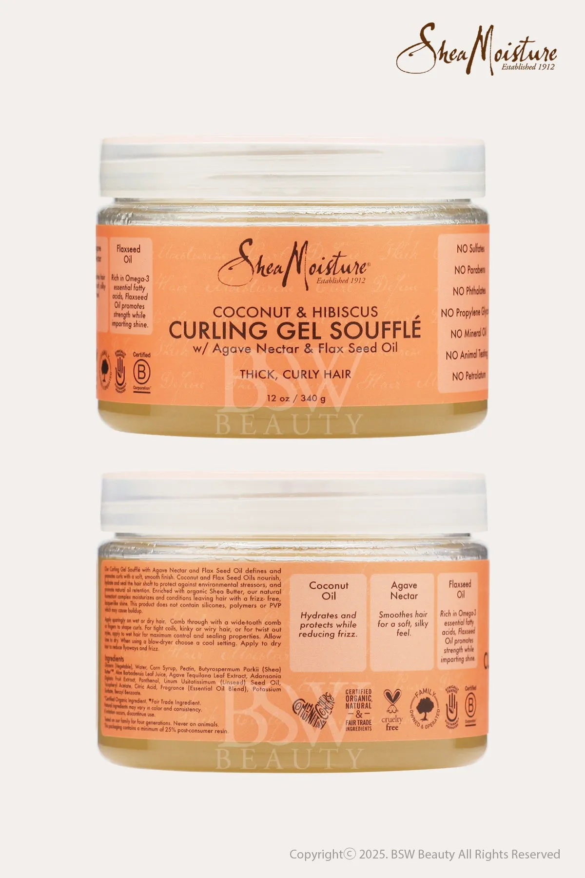 SHEA MOISTURE COCONUT & HIBISCUS CURLING GEL SOUFFLE 12oz