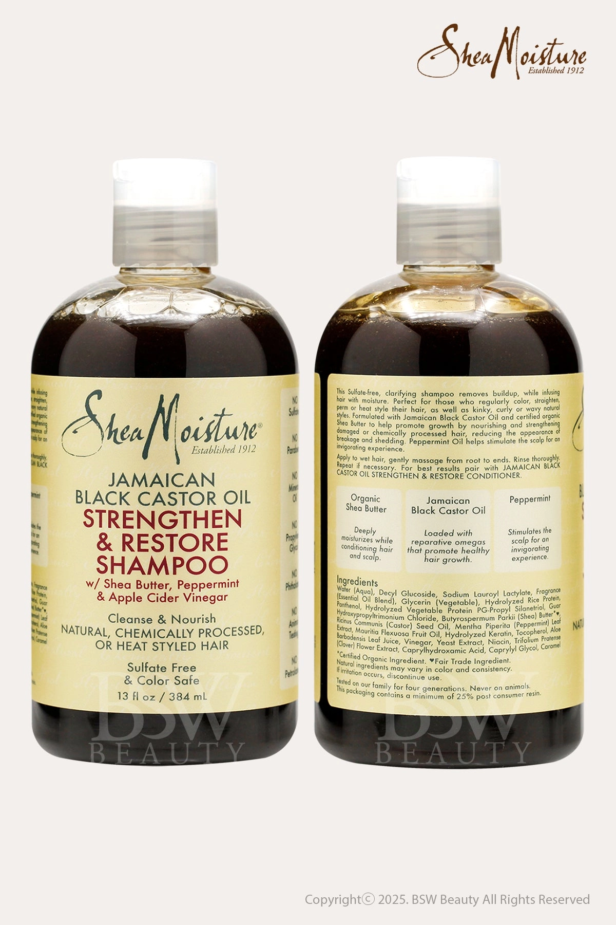 SHEA MOISTURE JAMAICAN BLACK CASTOR OIL STRENGTHEN & RESTORE SHAMPOO 13oz