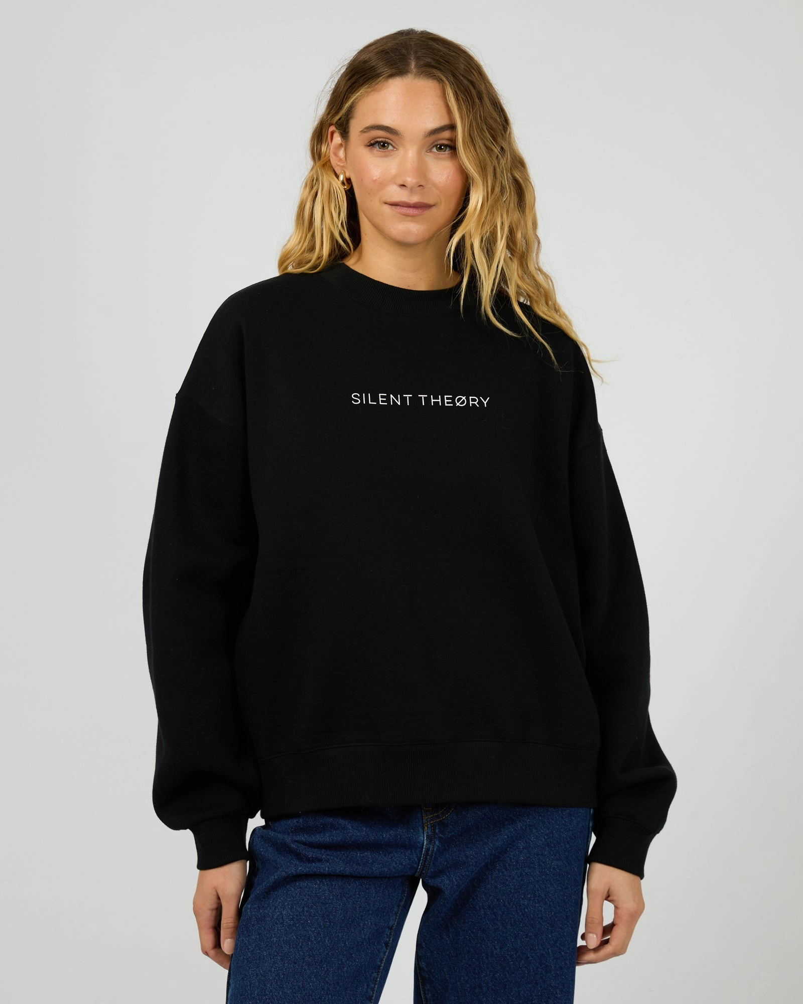 Silent Theory Logo Crew Black