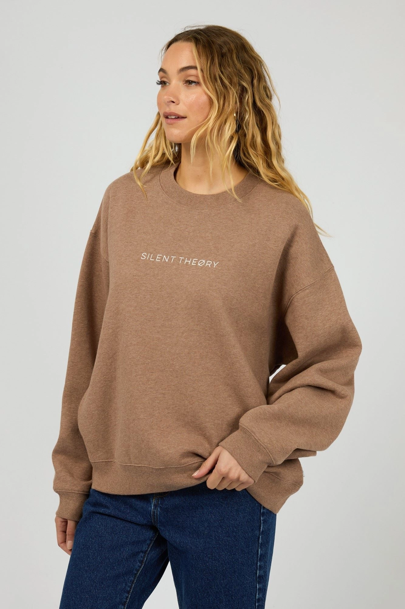 Silent Theory Logo Crew Brown