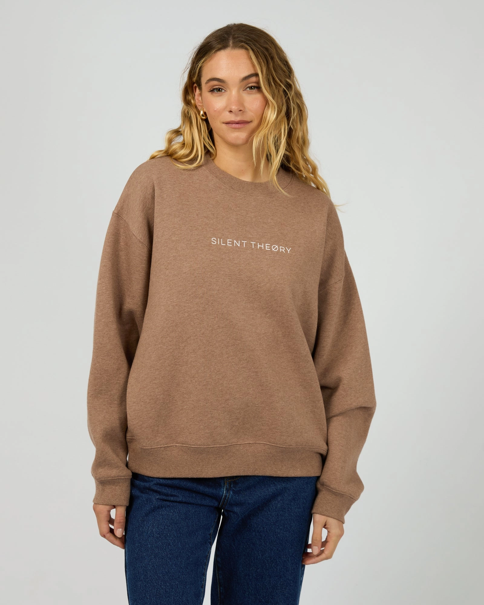 Silent Theory Logo Crew Brown