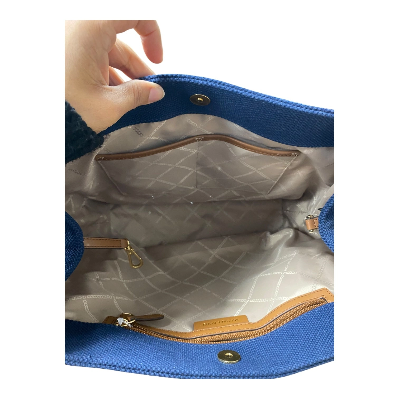Tote Designer By Michael Kors In Blue, Size:Medium