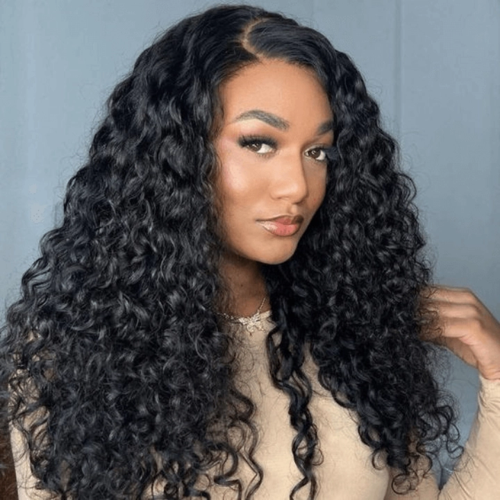 Tuneful 13X4 Undetectable HD Full Frontal Lace Human Hair Wigs Water Wave 5x5 HD Lace Closure Wigs