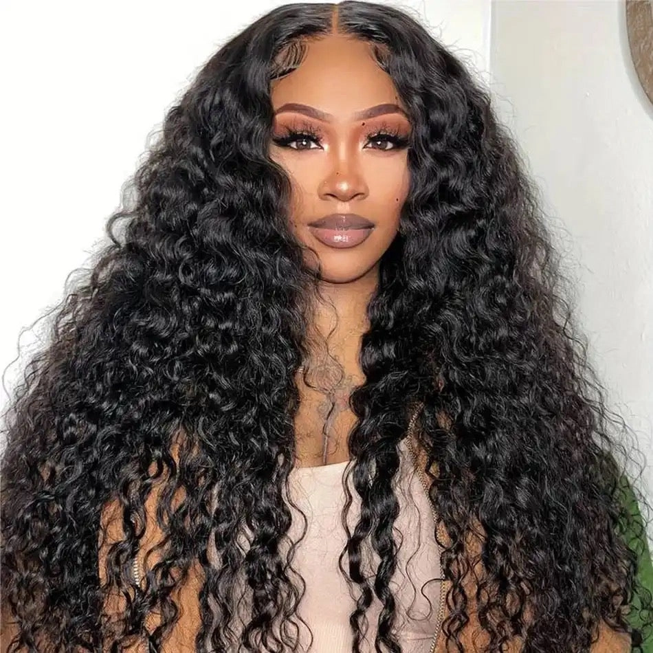 Tuneful 13X4 Undetectable HD Full Frontal Lace Human Hair Wigs Water Wave 5x5 HD Lace Closure Wigs