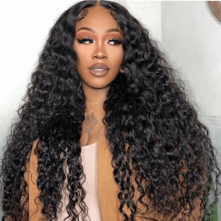 Tuneful 13X4 Undetectable HD Full Frontal Lace Human Hair Wigs Water Wave 5x5 HD Lace Closure Wigs