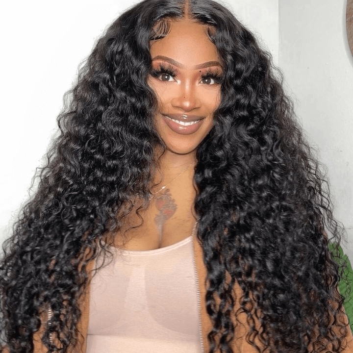 Tuneful 13X4 Undetectable HD Full Frontal Lace Human Hair Wigs Water Wave 5x5 HD Lace Closure Wigs