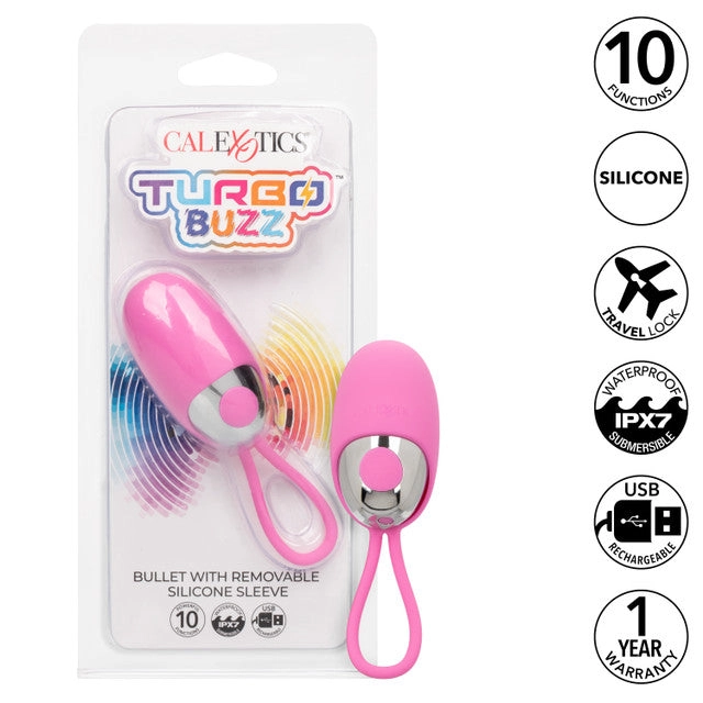 Turbo Buzz™ Bullet with Removable Silicone Sleeve