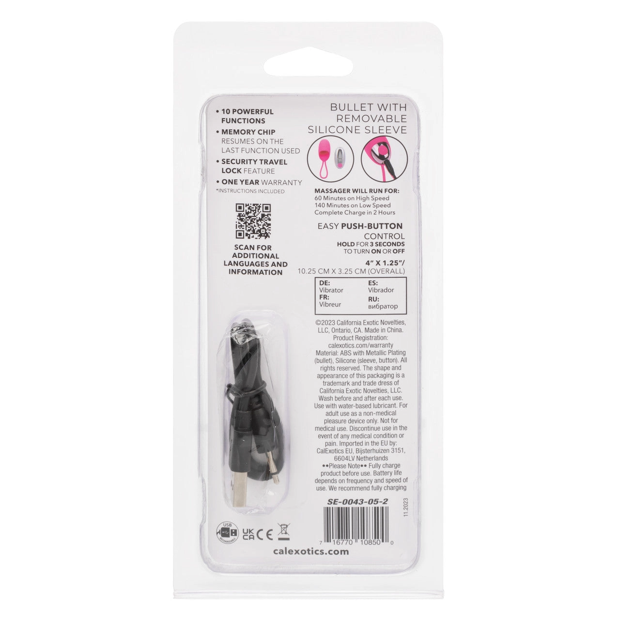 Turbo Buzz™ Bullet with Removable Silicone Sleeve