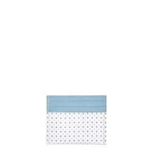 WHITE LEATHER AND SILK CREDIT CARD HOLDER