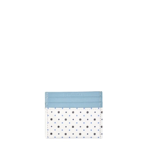 WHITE LEATHER AND SILK CREDIT CARD HOLDER