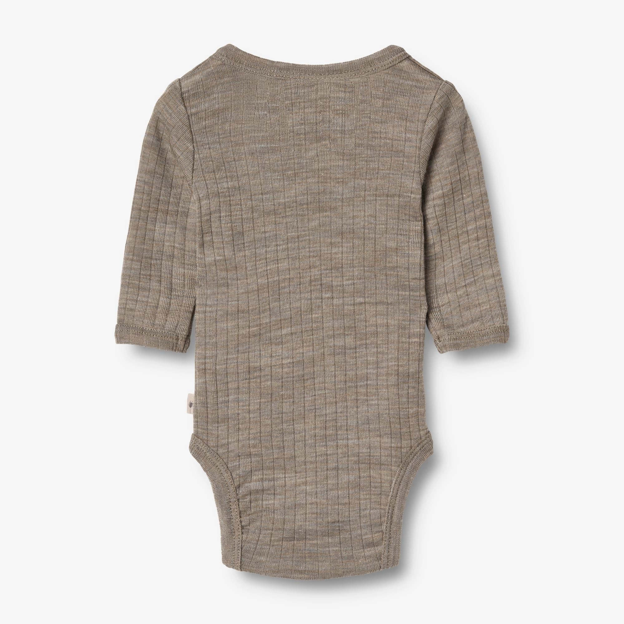 Wool Silk Body L/S Willow - khaki melange