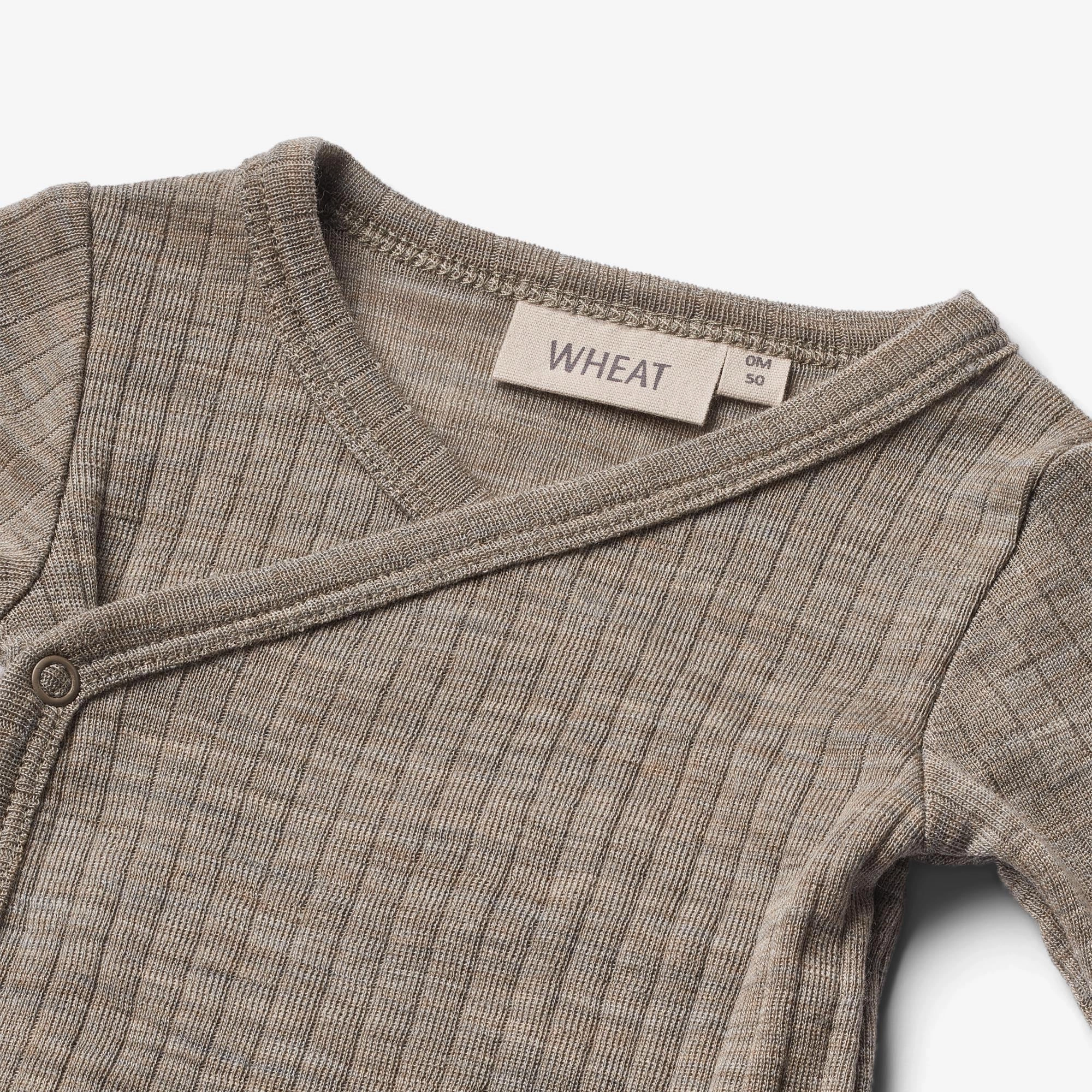 Wool Silk Body L/S Willow - khaki melange
