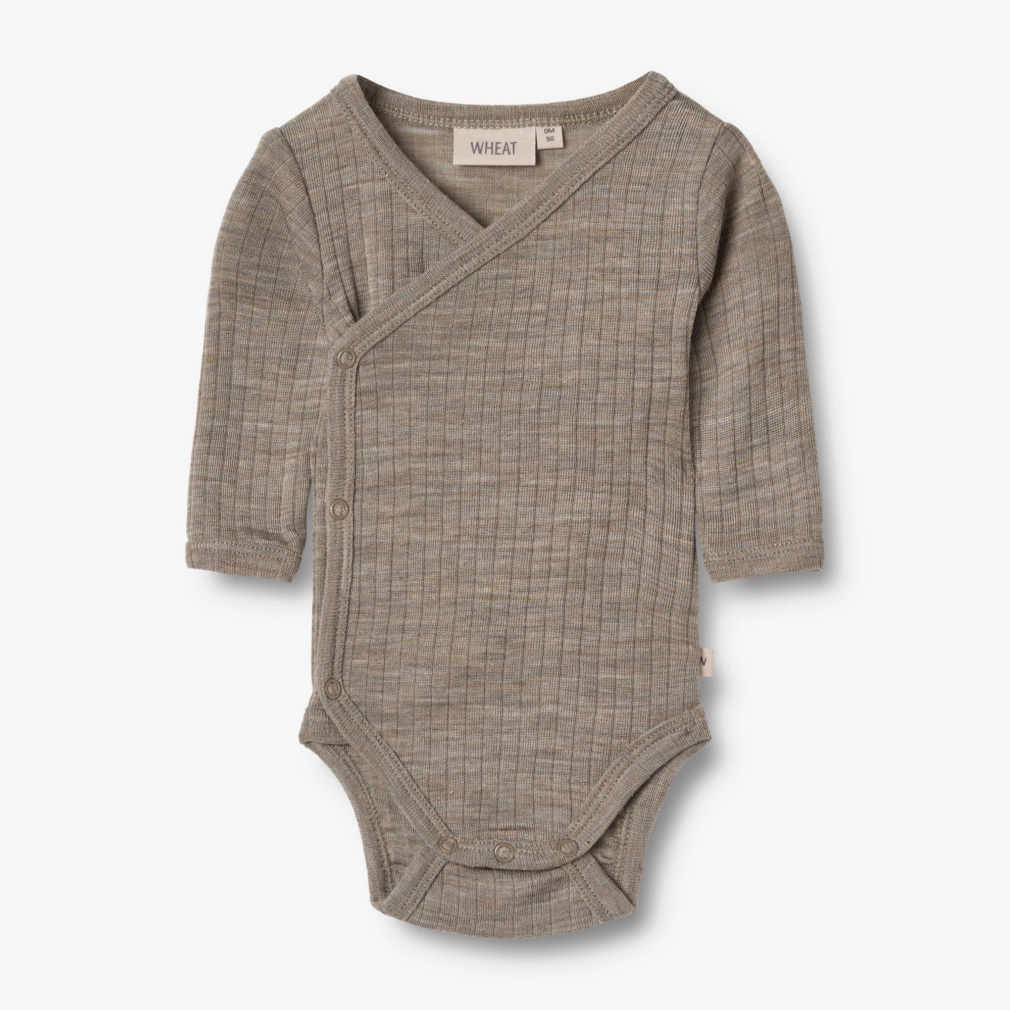 Wool Silk Body L/S Willow - khaki melange