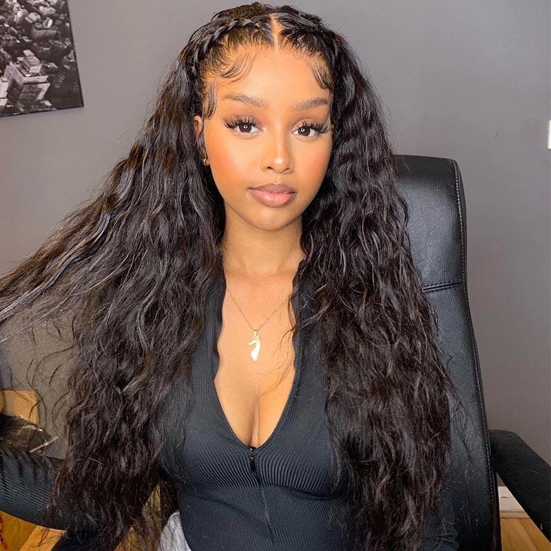 WOWANGEL 13X6 HD Lace Full Frontal Wig Nature Wave Pre Plucked Seamless Hairline
