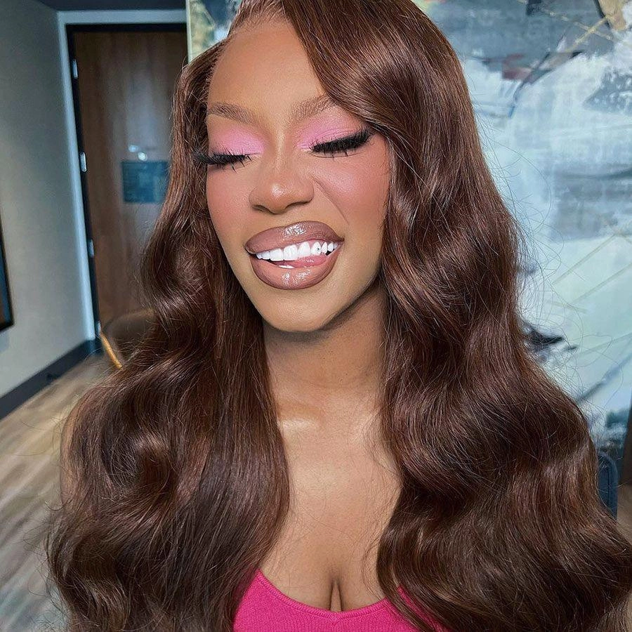 WOWANGEL 6x6 Skinlike Real HD Lace Closure Wig #4 Brown Color Body Wave
