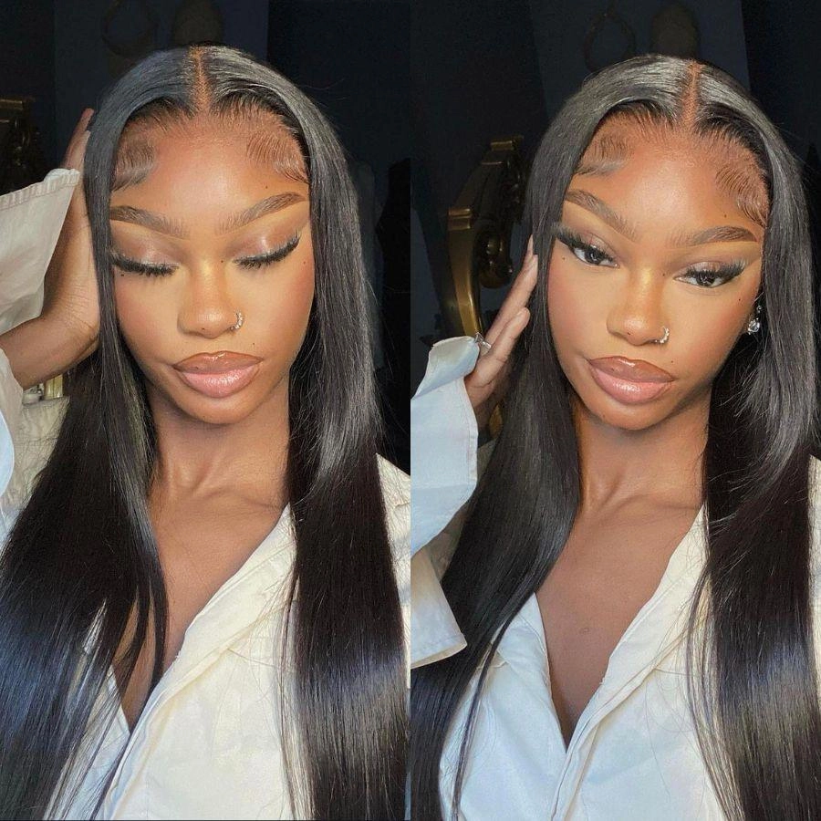 WOWANGEL 7x7 Straight Skinlike Real HD Lace Closure Wig 250% Density Glueless Wig