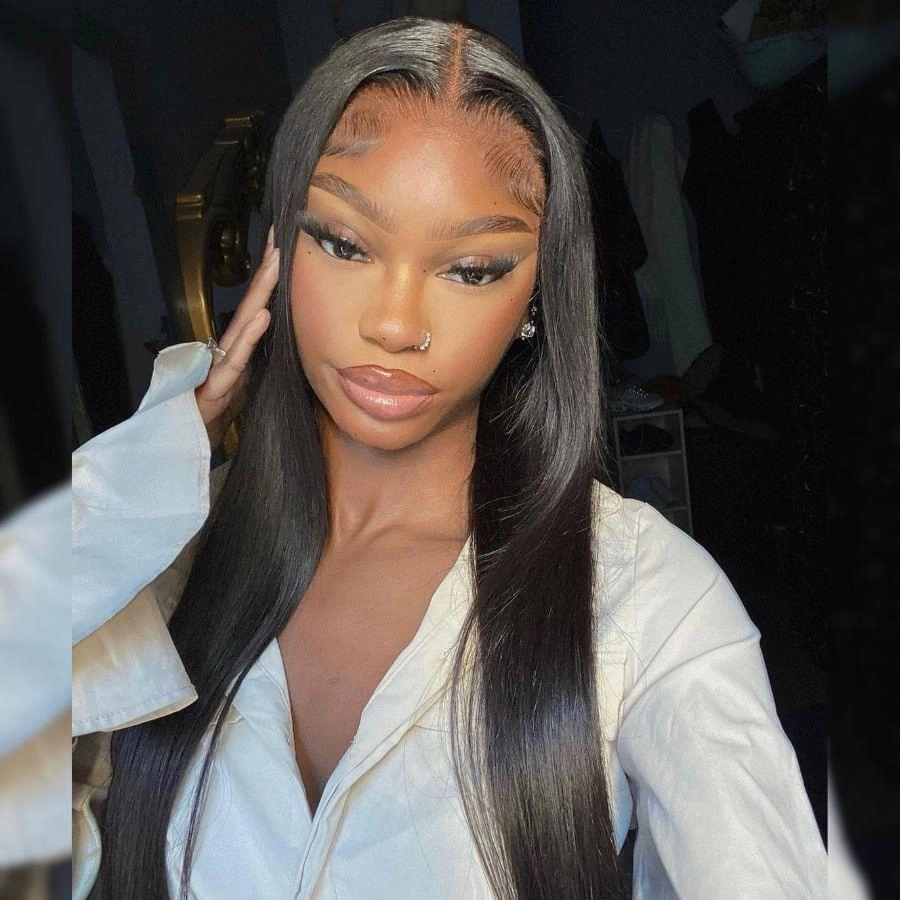 WOWANGEL 7x7 Straight Skinlike Real HD Lace Closure Wig 250% Density Glueless Wig