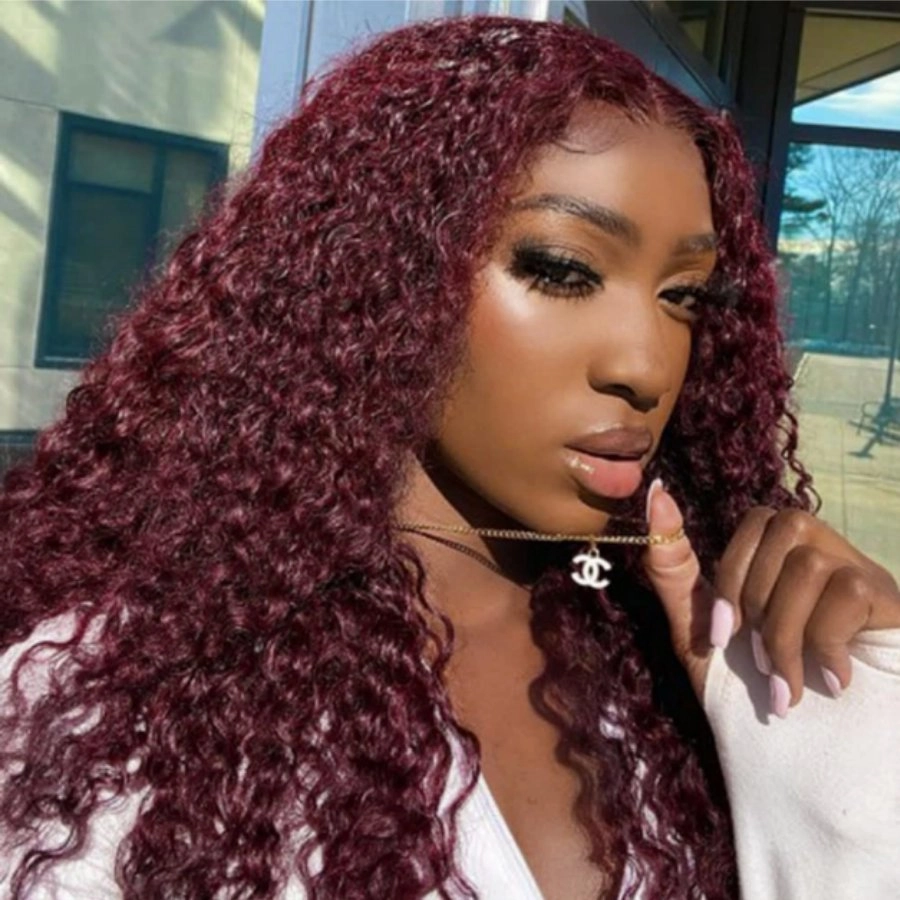 WOWANGEL 99J Burgundy 5X5 HD Lace Closure Wig | USA Overnight Shipping