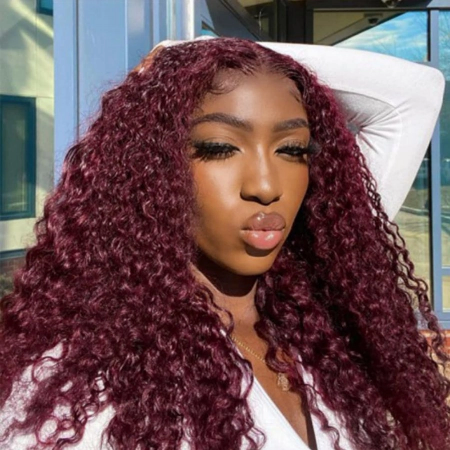 WOWANGEL 99J Burgundy 5X5 HD Lace Closure Wig | USA Overnight Shipping