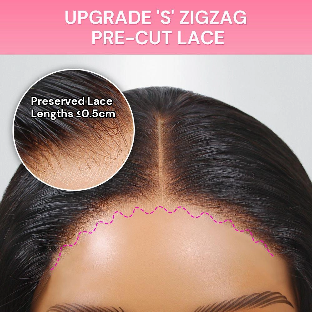 WOWANGEL Blonde Highlight Straight Short Bob Wig 5x5 HD Lace Closure Wig