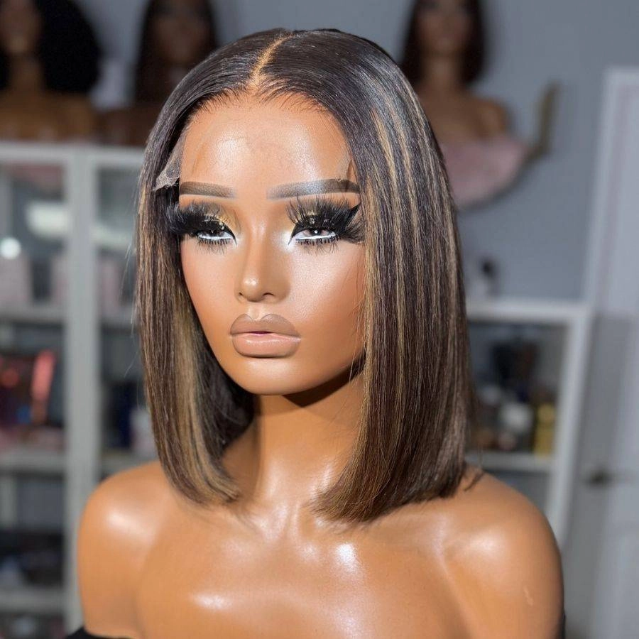 WOWANGEL Highlight Straight BOB 6x6 Skinlike Real HD Lace Closure Wig