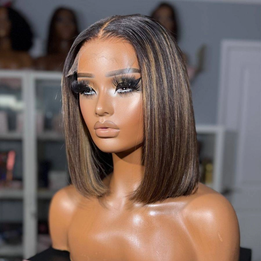 WOWANGEL Highlight Straight BOB 6x6 Skinlike Real HD Lace Closure Wig