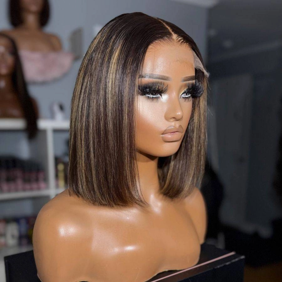 WOWANGEL Highlight Straight BOB 6x6 Skinlike Real HD Lace Closure Wig