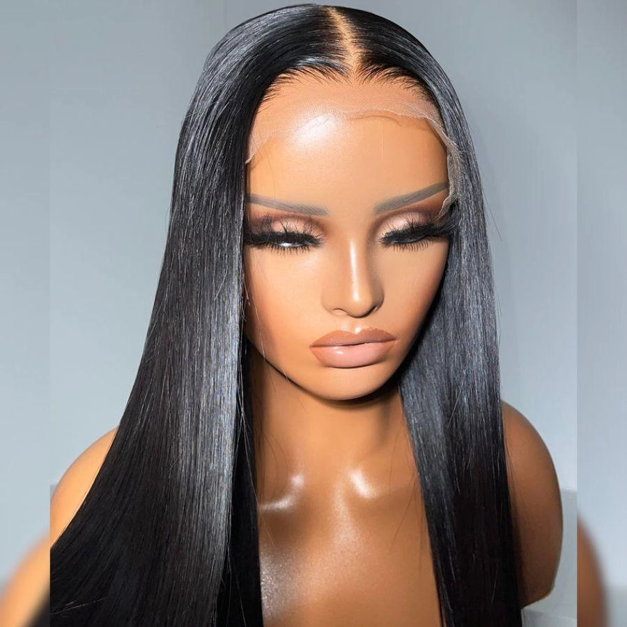 WOWANGEL Jet Black 6x6 Skinlike Real HD Lace Closure Wig Silk Straight Glueless Wig