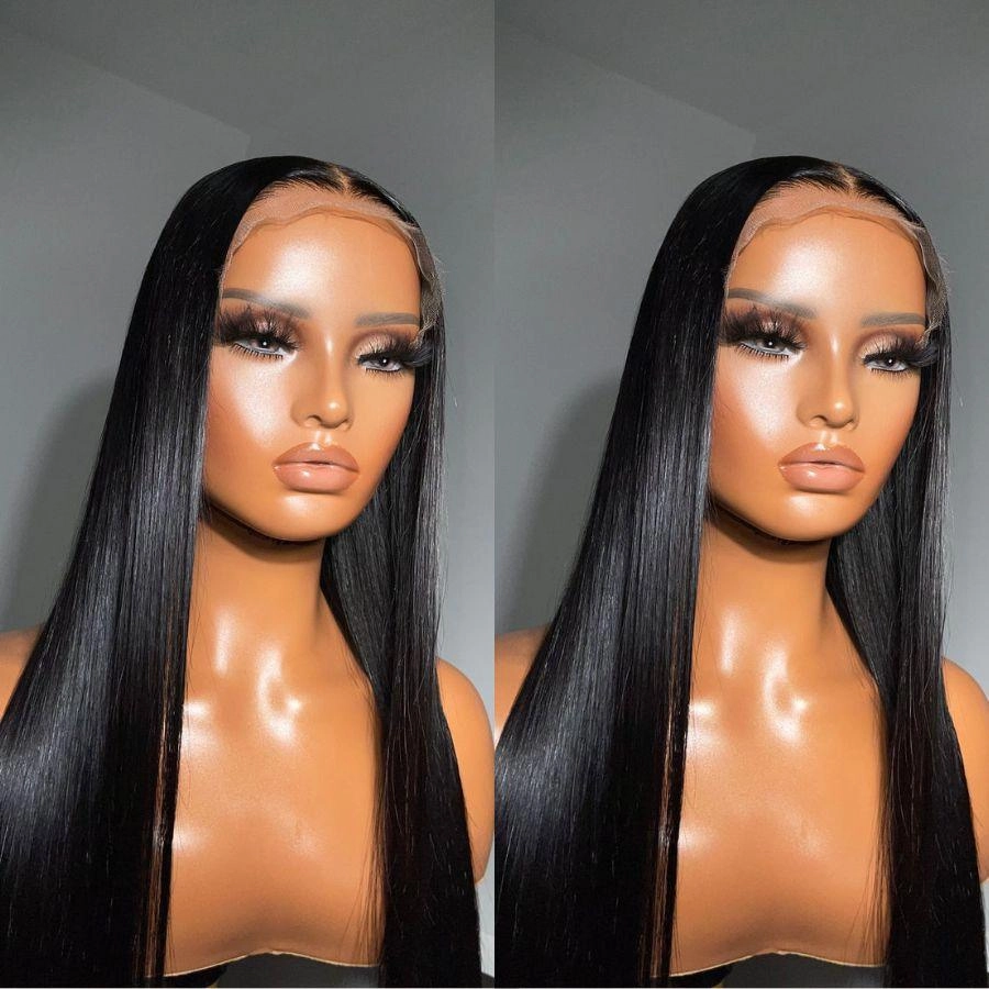 WOWANGEL Jet Black 6x6 Skinlike Real HD Lace Closure Wig Silk Straight Glueless Wig