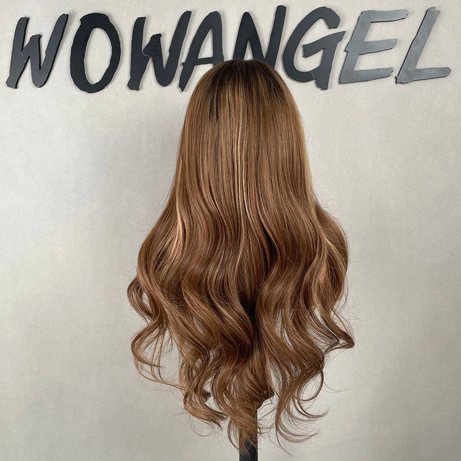WOWANGEL Ombre Highlight 13X6 HD Lace Full Frontal Wig Human Virgin Hair