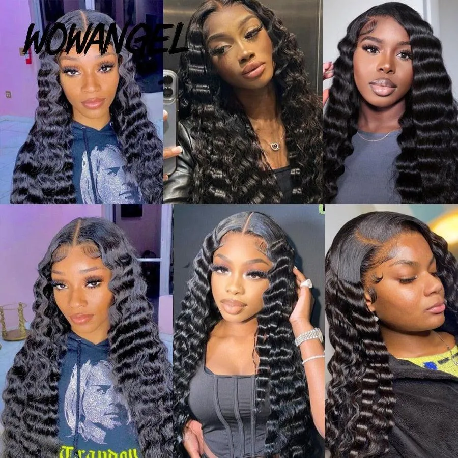 WOWANGEL Skinlike Real HD Lace 13X6 Full Frontal Wig Loose Deep Wave Pre Plucked
